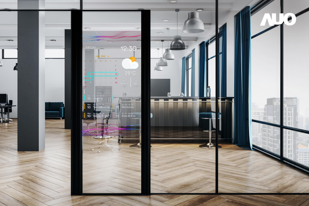 60吋Micro LED透明窗屏显示器，可依需求调整并延伸应用于不同场域，包括汽车侧窗或家庭玄关、智慧橱窗、商业展示等面向，提供丰富的信息娱乐内容